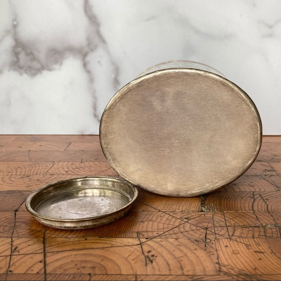 Vintage Oval Silver Tea Storage Container - Picture 4 of 7